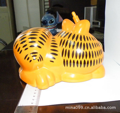 【厂家直销加菲猫储蓄罐 儿童玩具创意礼品 塑胶公仔】价格,厂家,图片,塑料、树脂工艺品,东莞市卓泓塑胶五金制品厂-